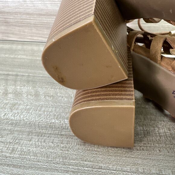 G by GUESS Women's Juto Lace-Up Block-Heel Sandal Tan Size 10M - Picture 8 of 15